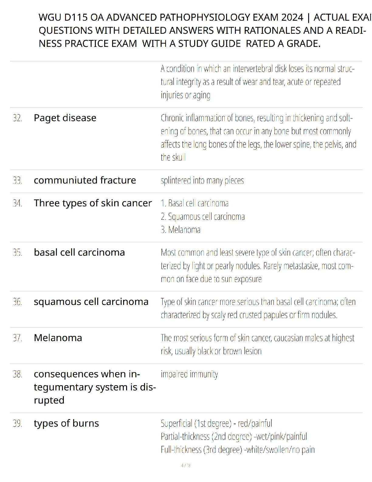 Preview page 3 of WGU D115 Advanced Pathophysiology Objective Assessment Study Guide - Comprehensive Review - Verified Questions and Answe