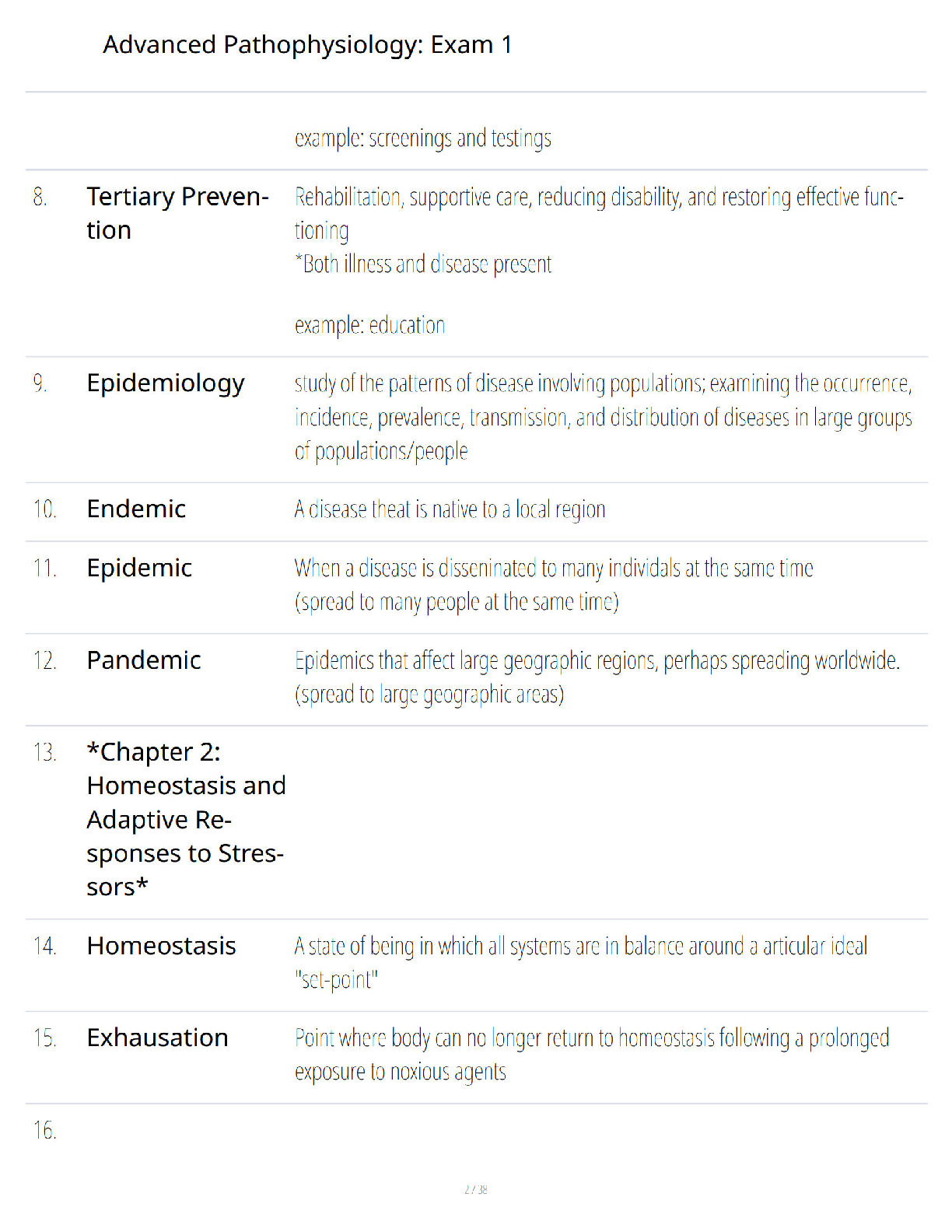 Preview page 2 of Advanced Pathophysiology Exam 1 Study Guide - Comprehensive Exam Review - Verified Questions and Answers - A+ Guaranteed