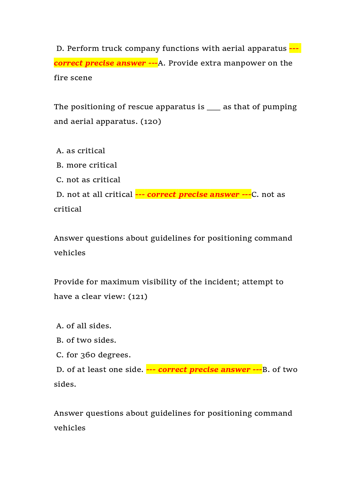 Preview page 10 of Driver/Operator IFSTA Written Test Exam Questions and Answers (DOP) Complete Practice Exam & Study Guide