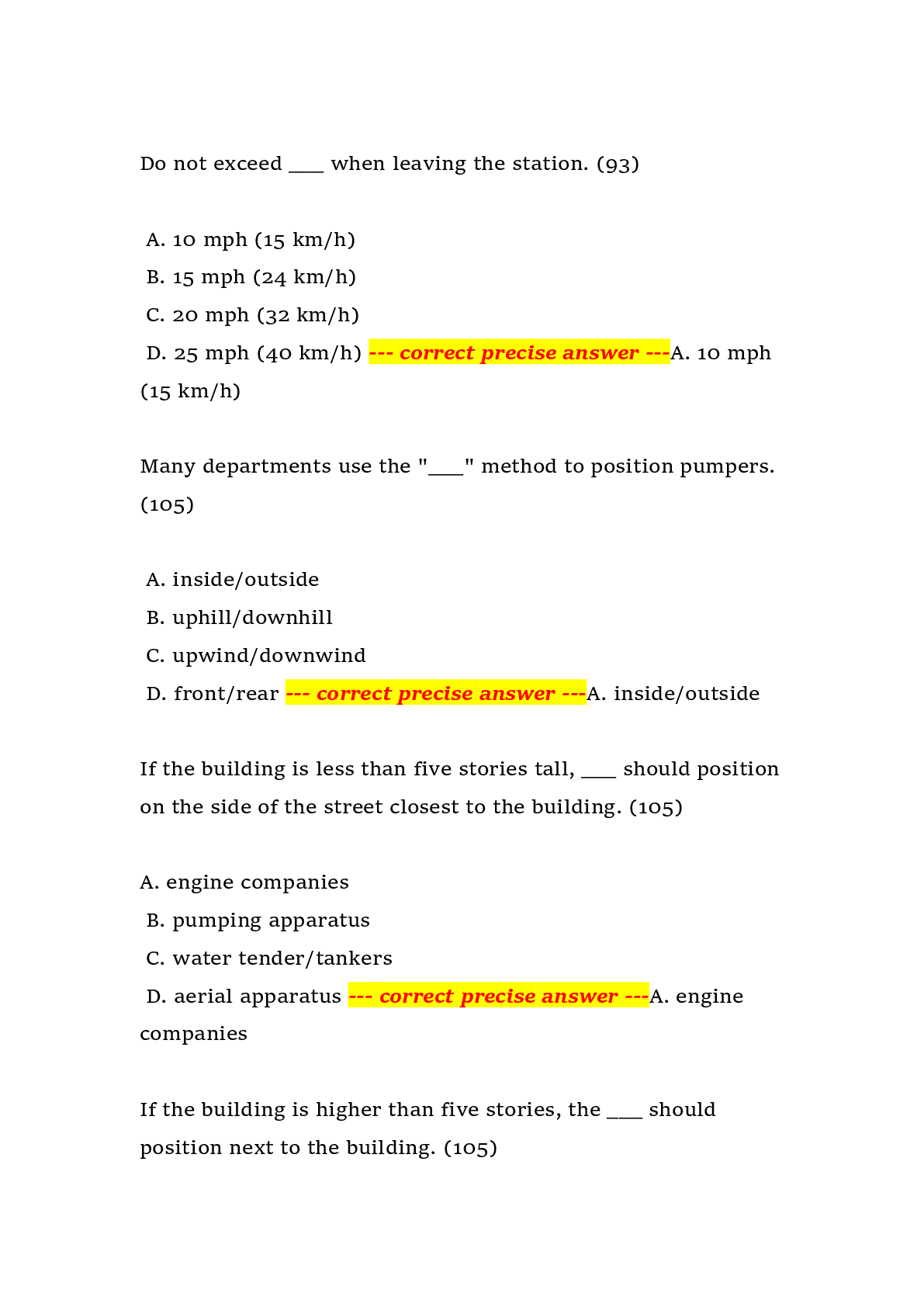 Preview page 3 of Driver/Operator IFSTA Written Test Exam Questions and Answers (DOP) Complete Practice Exam & Study Guide