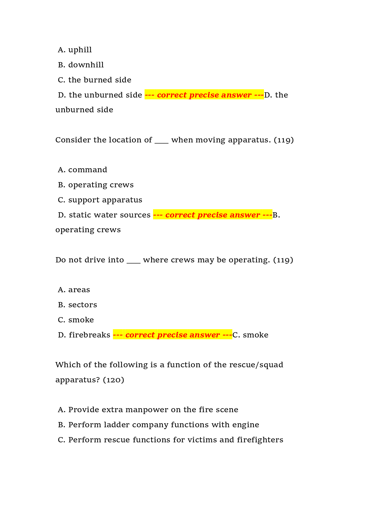 Preview page 9 of Driver/Operator IFSTA Written Test Exam Questions and Answers (DOP) Complete Practice Exam & Study Guide