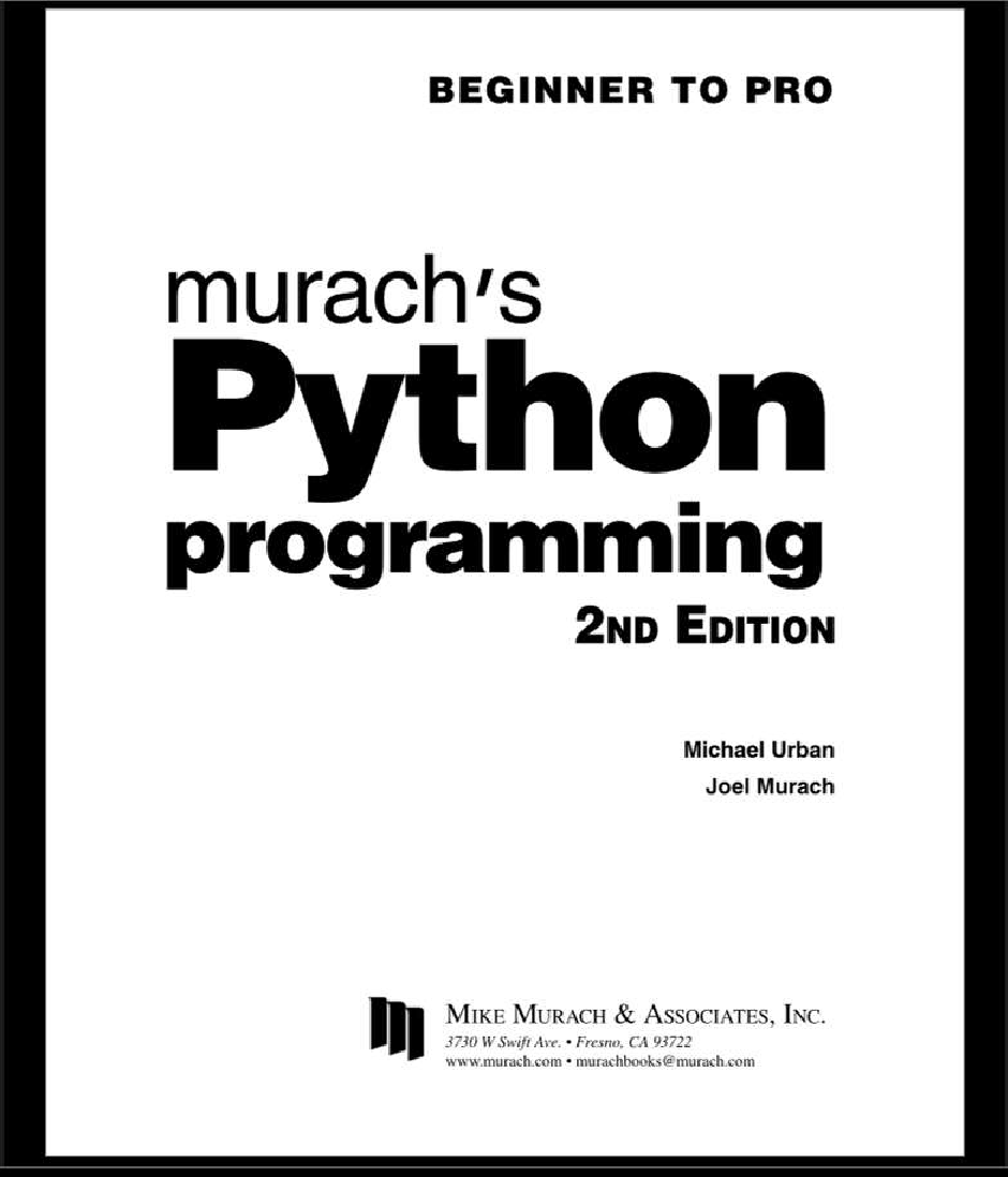 Preview page 4 of eBook PDF Murach's Python Programming 2nd Edition By Joel Murach, Michael Urban