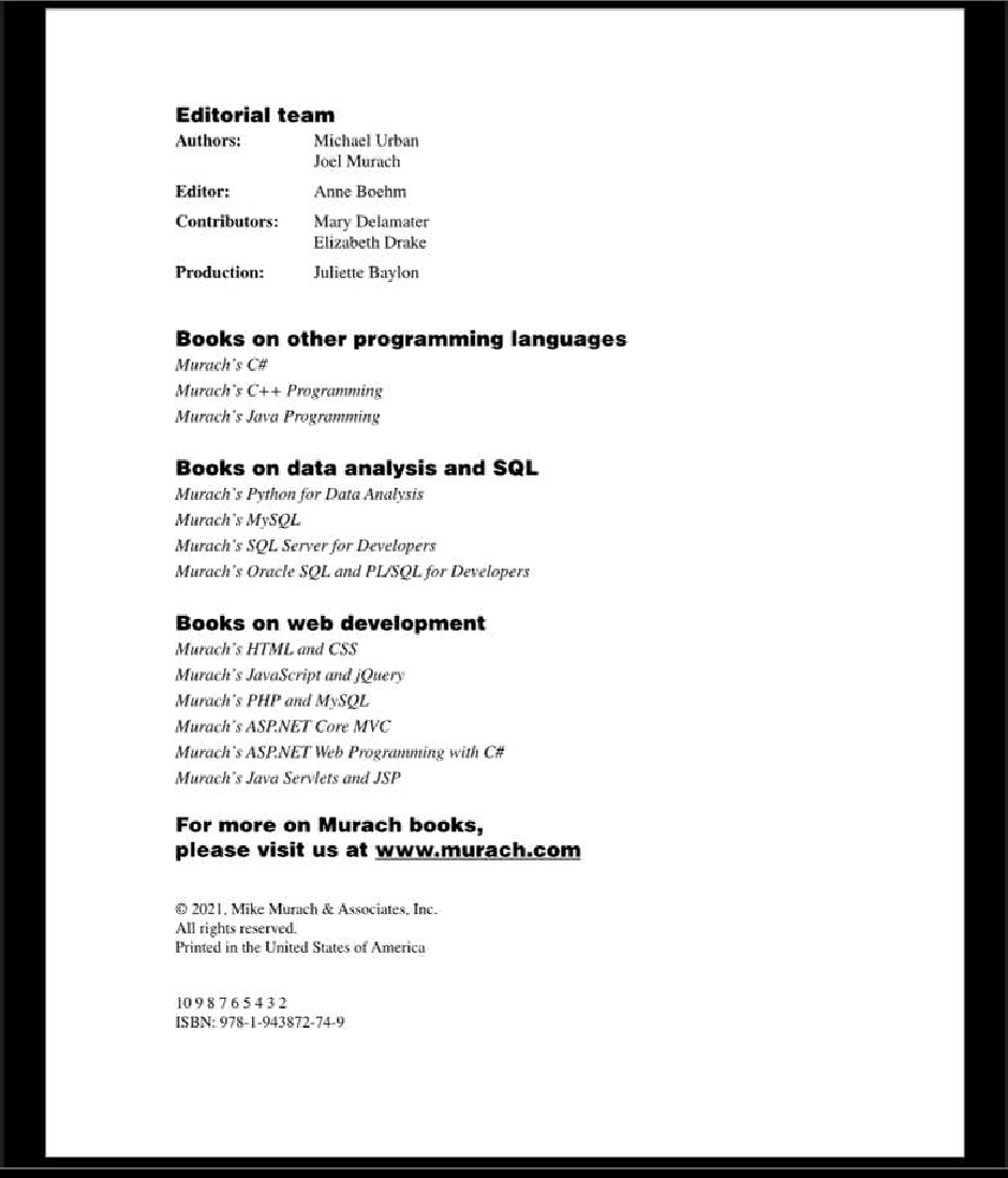 Preview page 5 of eBook PDF Murach's Python Programming 2nd Edition By Joel Murach, Michael Urban