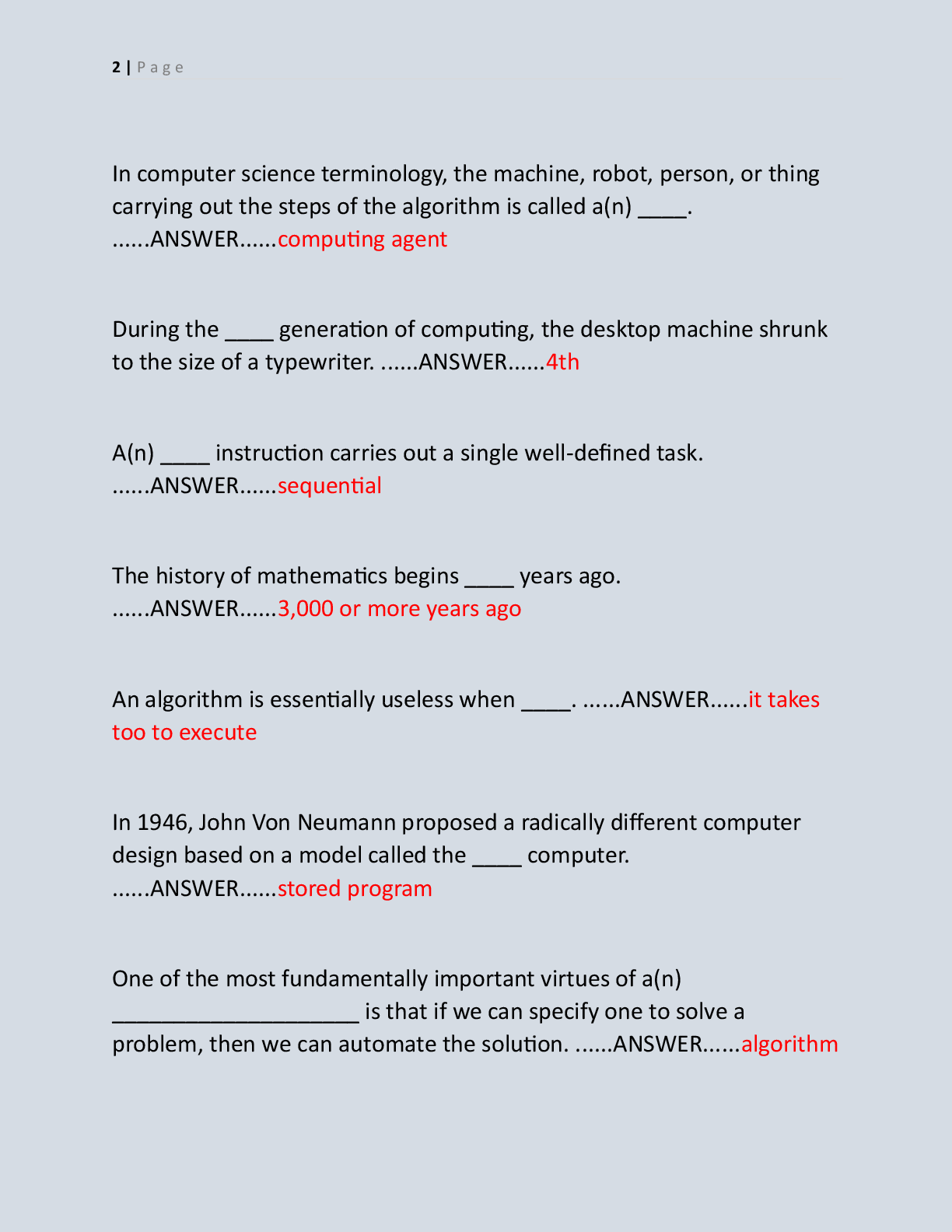 Preview page 2 of COMPUTER SCIENCE EXAM  BANK 2026 | ACCURATE REAL  EXAM CURRENTLY TESTING AND FREQUENTLY TESTING EXAM  QUESTIONS WITH EXP