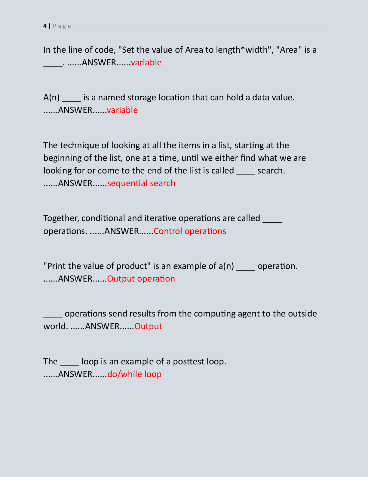 Preview page 4 of COMPUTER SCIENCE EXAM  BANK 2026 | ACCURATE REAL  EXAM CURRENTLY TESTING AND FREQUENTLY TESTING EXAM  QUESTIONS WITH EXP