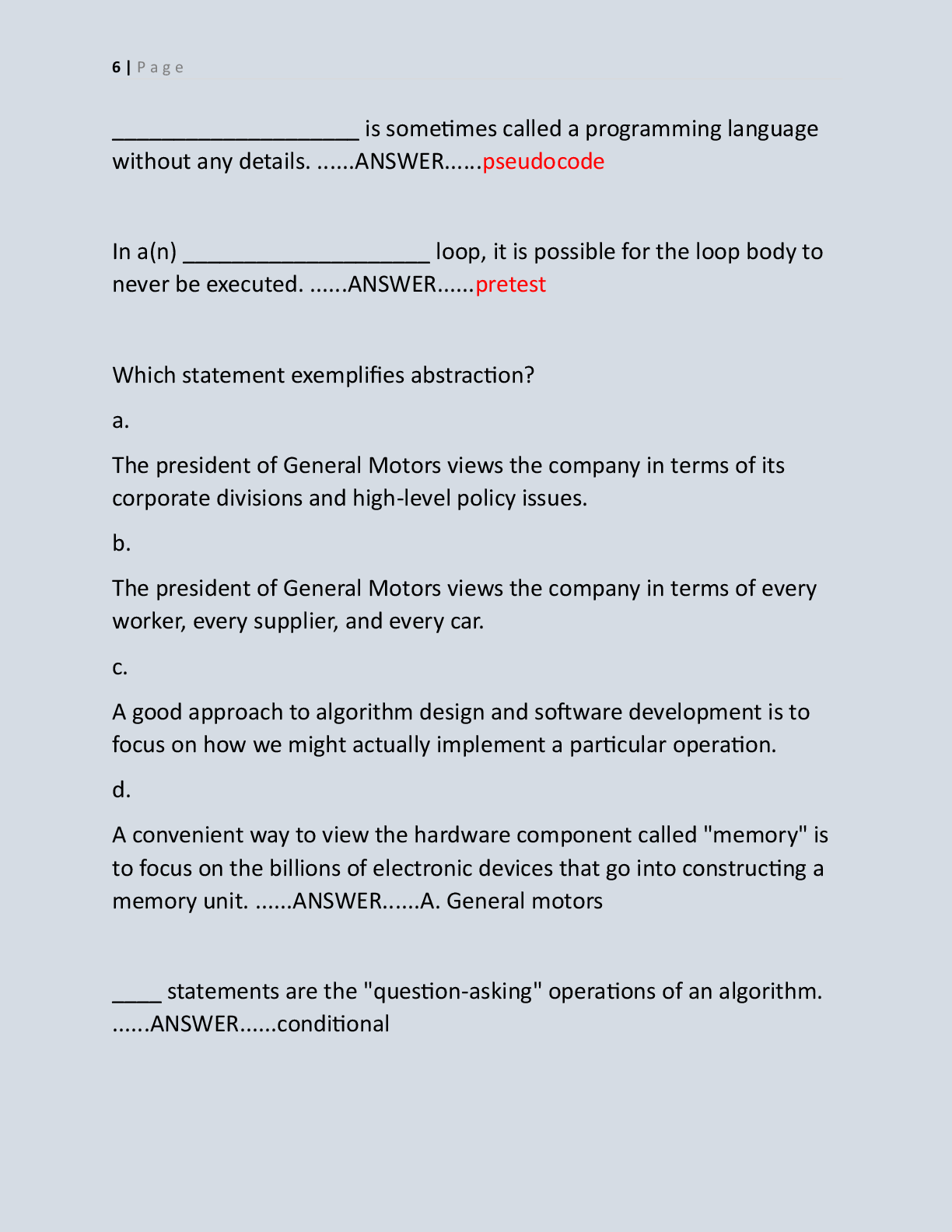 Preview page 5 of COMPUTER SCIENCE EXAM  BANK 2026 | ACCURATE REAL  EXAM CURRENTLY TESTING AND FREQUENTLY TESTING EXAM  QUESTIONS WITH EXP
