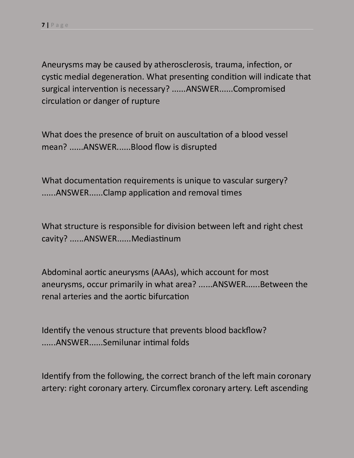 Preview page 7 of Final Practice Test for RNFA Exam with 550 Practice  Questions and Correct Answers Latest | RNFA -  Registered Nurse Fir