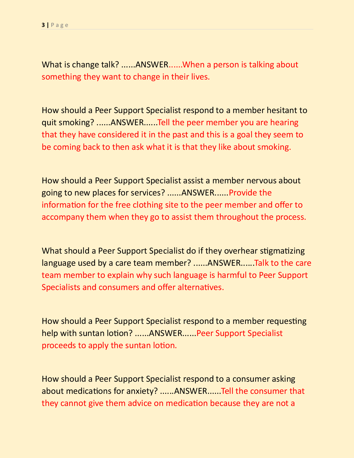 Preview page 2 of PEER SUPPORT SPECIALIST CERTIFICATION EXAM STUDY  GUIDE TEST BANK FINAL REVIEW EXAM NEWEST EXAM  WITH COMPLETE QUESTIONS
