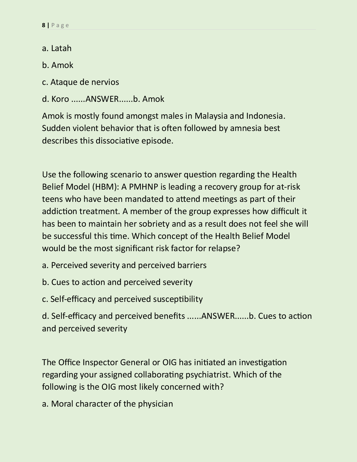 Preview page 3 of NR 668 CEA COMPREHENSIVE TEST BANK FINAL EXAM  PRACTICE QUESTIONS NEW UPDATED STUDY GUIDE  ACCURATE EXAM APPROVED QUESTI