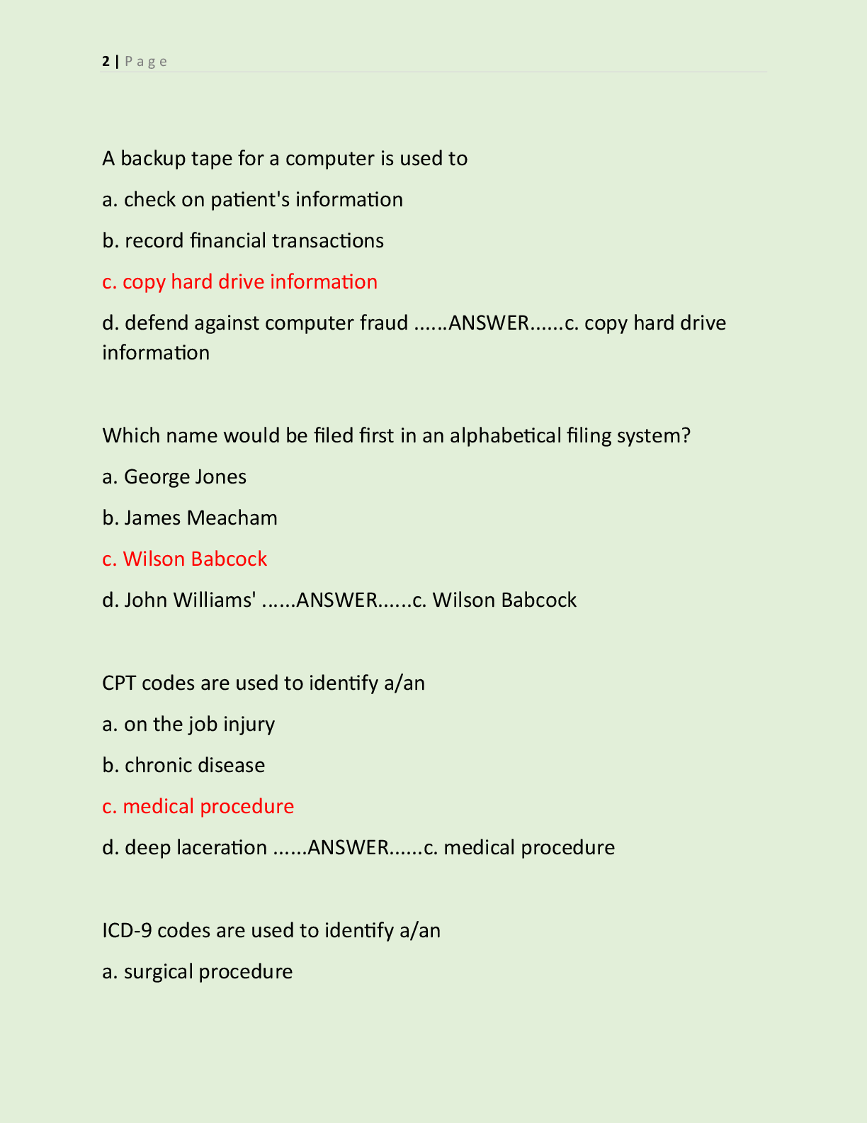 Preview page 2 of CCBMA ADMINISTRATIVE 2026 CERTIFICATION  EVALUATION PAPER QUESTIONS WITH ANSWERS  GRADED A+