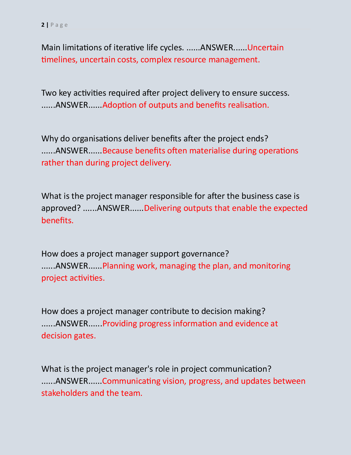 Preview page 2 of APM PMQ FINAL EXAM 2025/2026 BANK CURRENTLY TESTING  2 VERSIONS (VERSION A AND B) AND STUDY GUIDE COMPLETE  EXAM QUESTIO