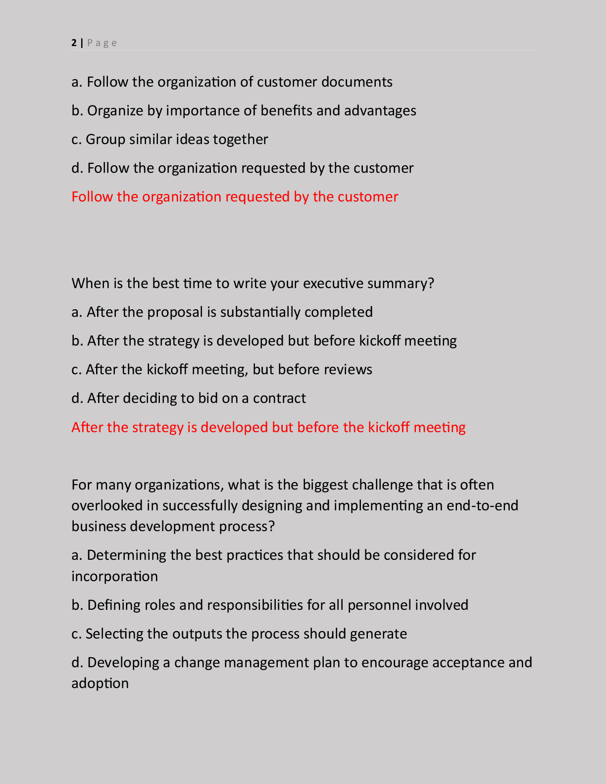 Preview page 2 of APMP Foundation-Level Certification EXAM, QUESTIONS  WITH ACCURATE ANSWERS | MULTIPLE CHOICES  |!!|100% Verified solutio