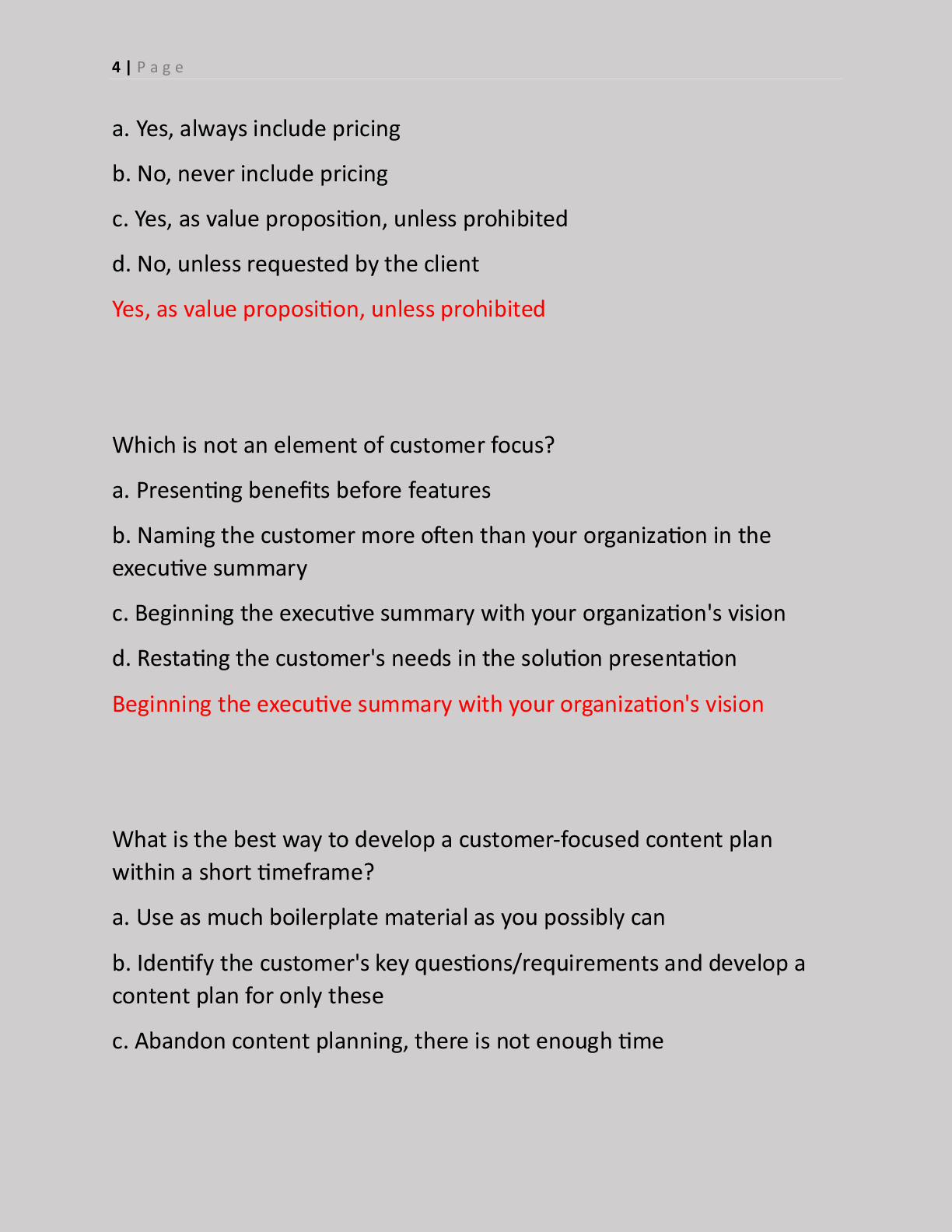 Preview page 4 of APMP Foundation-Level Certification EXAM, QUESTIONS  WITH ACCURATE ANSWERS | MULTIPLE CHOICES  |!!|100% Verified solutio