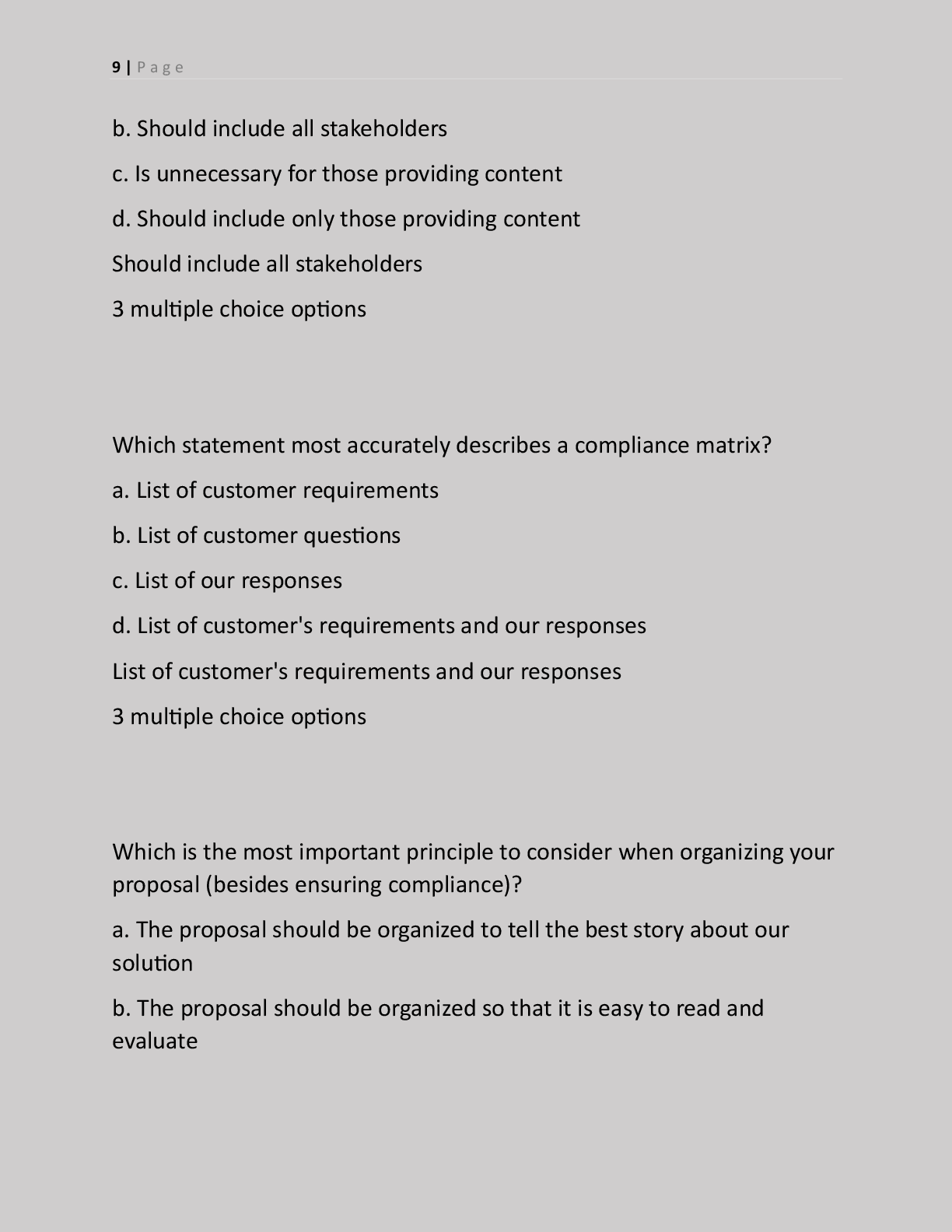 Preview page 9 of APMP Foundation-Level Certification EXAM, QUESTIONS  WITH ACCURATE ANSWERS | MULTIPLE CHOICES  |!!|100% Verified solutio