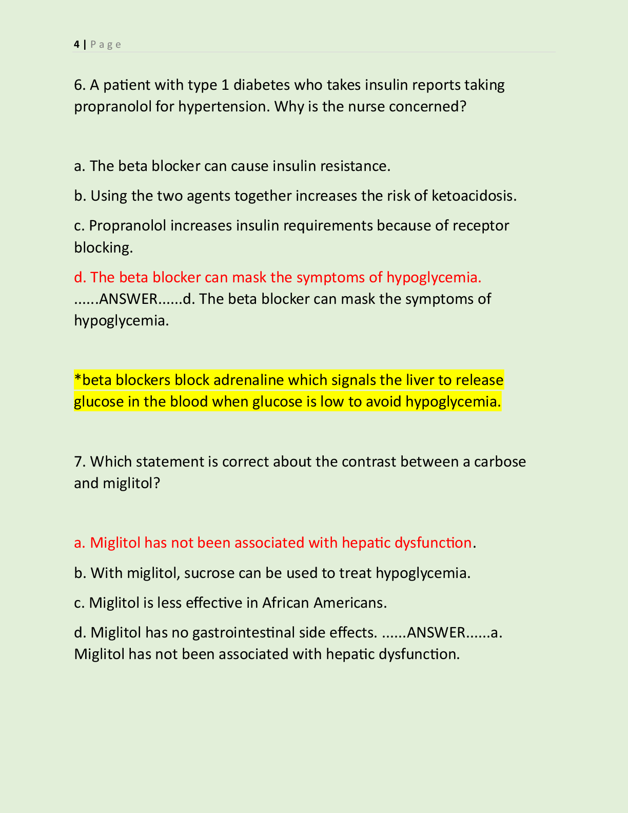 Preview page 4 of NUR 2474 PHARMACOLOGY FINAL 2 LATEST VERSIONS  (VERSION A & B) AND A STUDY GUIDE 2026-2027 ACTUAL  EXAM 350 QUESTIONS AN