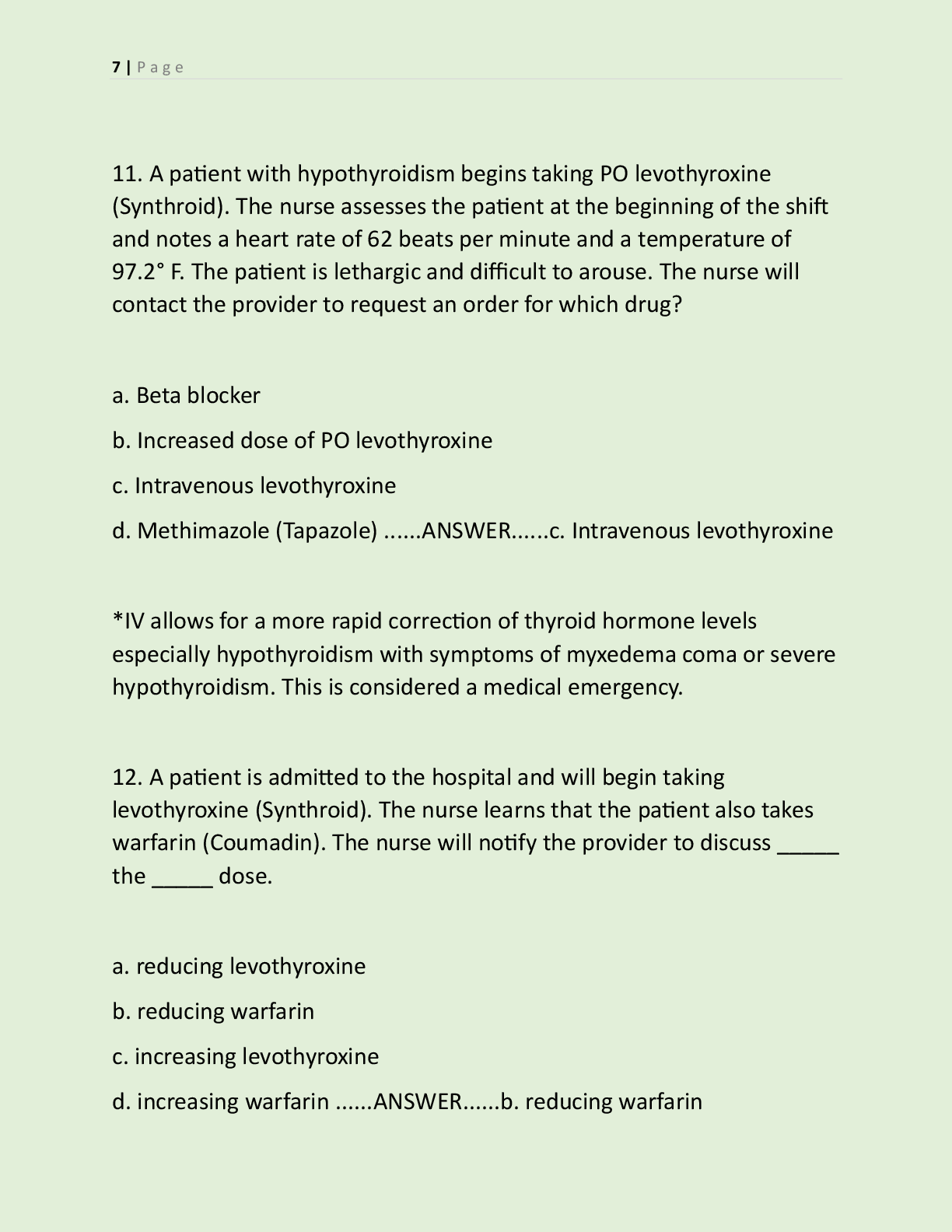 Preview page 7 of NUR 2474 PHARMACOLOGY FINAL 2 LATEST VERSIONS  (VERSION A & B) AND A STUDY GUIDE 2026-2027 ACTUAL  EXAM 350 QUESTIONS AN