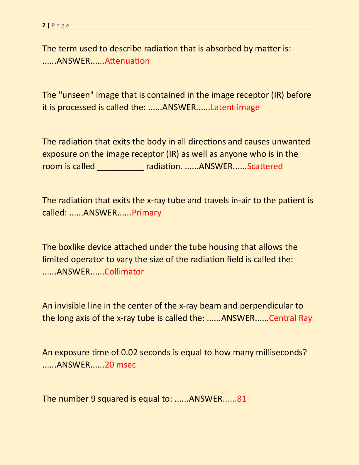 Preview page 2 of BXMO EXAM AND PRACTICE EXAM NEWEST 2026 TEST  BANK| BASIC X-RAY MACHINE OPERATOR  CERTIFICATION EXAM PREP WITH COMPLETE