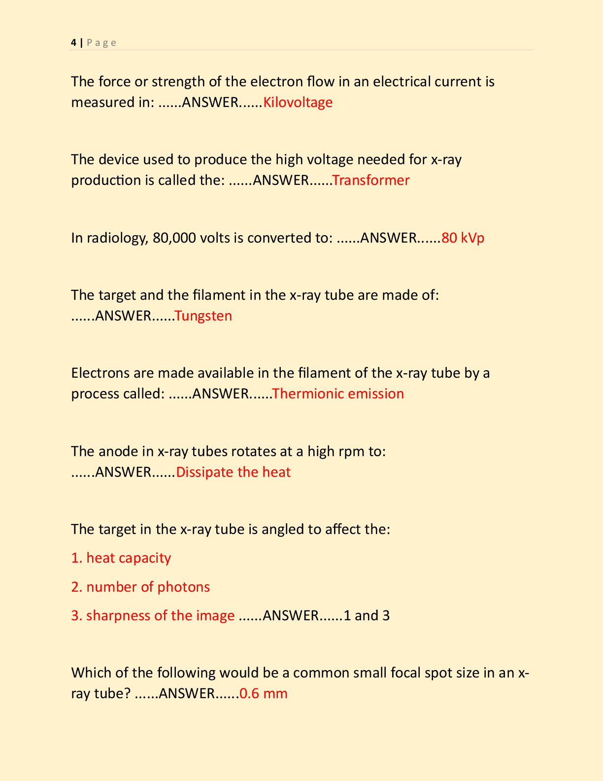 Preview page 4 of BXMO EXAM AND PRACTICE EXAM NEWEST 2026 TEST  BANK| BASIC X-RAY MACHINE OPERATOR  CERTIFICATION EXAM PREP WITH COMPLETE
