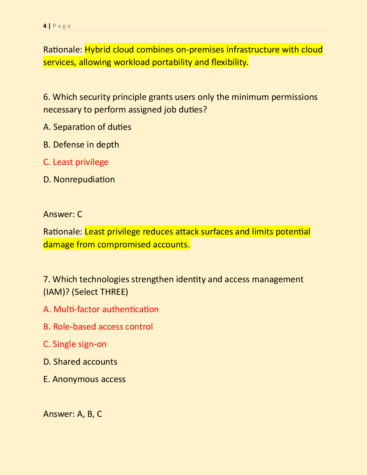 Preview page 4 of WGU E025 OBJECTIVE ASSESSMENT NEWEST 2026  ACTUAL EXAM| E025 CLOUD AND NETWORK SECURITY  MODELS OA EXAM WITH EXAM QUESTI