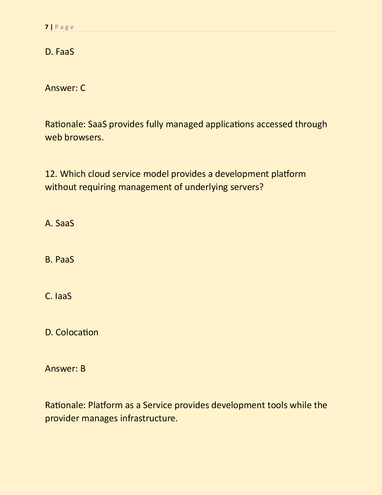 Preview page 7 of WGU E025 OBJECTIVE ASSESSMENT NEWEST 2026  ACTUAL EXAM| E025 CLOUD AND NETWORK SECURITY  MODELS OA EXAM WITH EXAM QUESTI