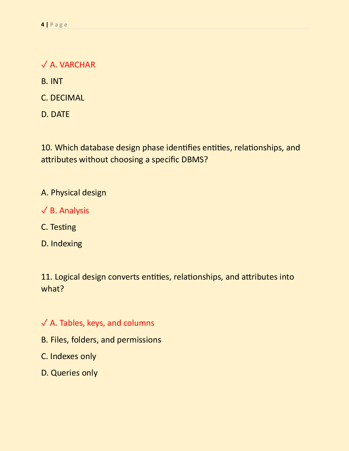 Preview page 3 of WGU D426  OBJECTIVE ASSESSMENT NEWEST 2026  ACTUAL EXAM (DATABASE MANAGEMENT  FOUNDATIONS) D426  DATABASE MANAGEMENT  FO