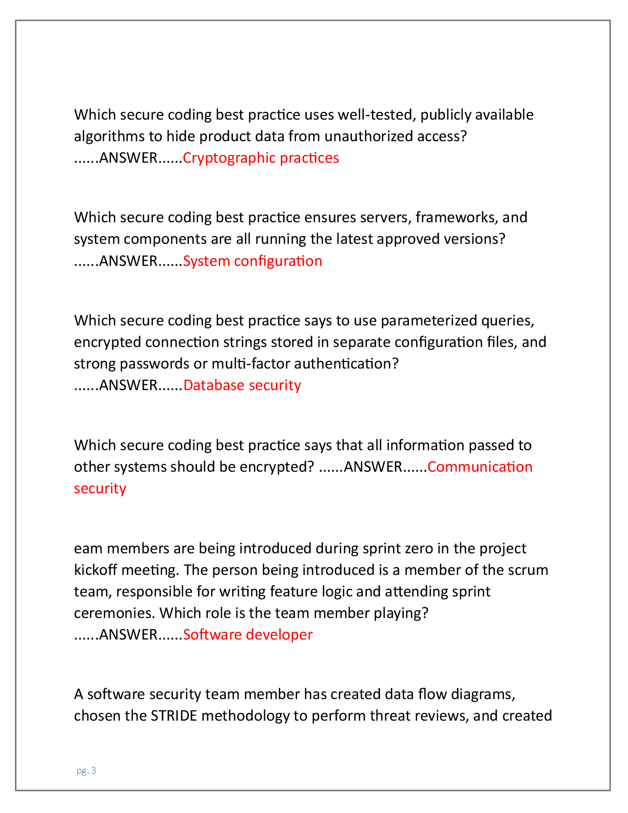 Preview page 3 of WGU D487 SECURE SW DESIGN OBJECTIVE ASSESSMENT  COMPLETE (2026) EXAM TEST WITH LATEST UPDATED  (QUESTIONS AND ANSWERS)