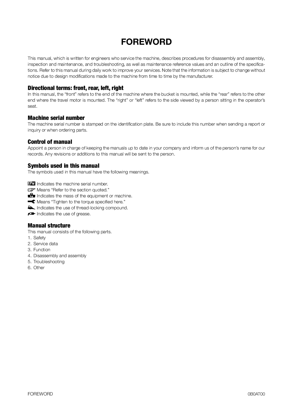 Preview page 2 of Takeuchi TL8 workshop Track loader manual