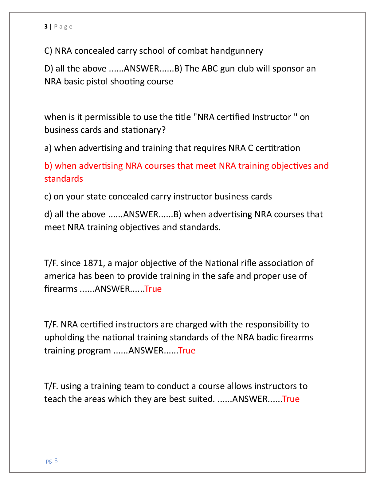 Preview page 2 of NRA INSTRUCTORS COURSE TEST 2026 WITH 200  QUESTIONS AND CORRECT ANSWERS INCLUDING NRA  BASIC PISTOL SHOOTING TEST PRACT