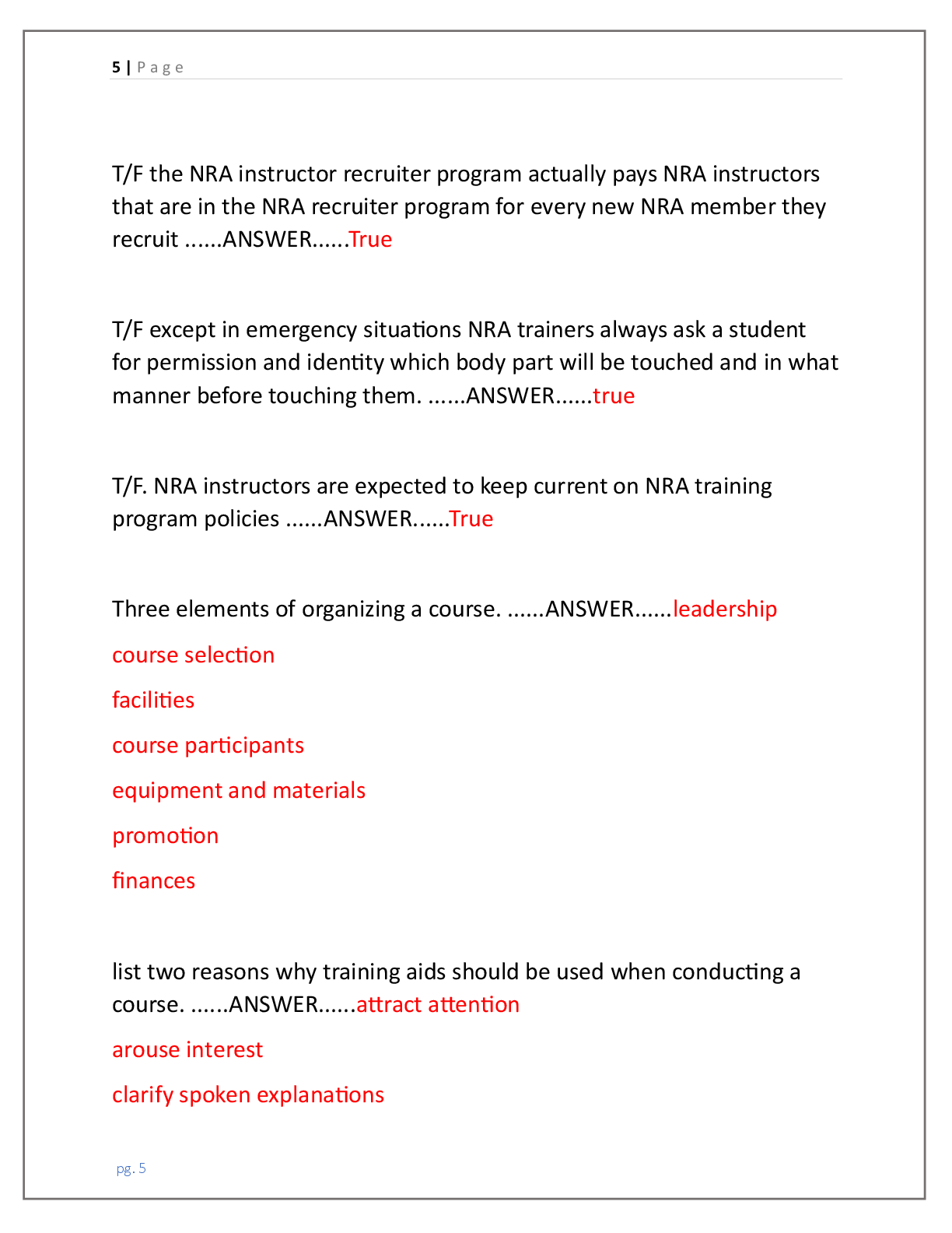 Preview page 4 of NRA INSTRUCTORS COURSE TEST 2026 WITH 200  QUESTIONS AND CORRECT ANSWERS INCLUDING NRA  BASIC PISTOL SHOOTING TEST PRACT