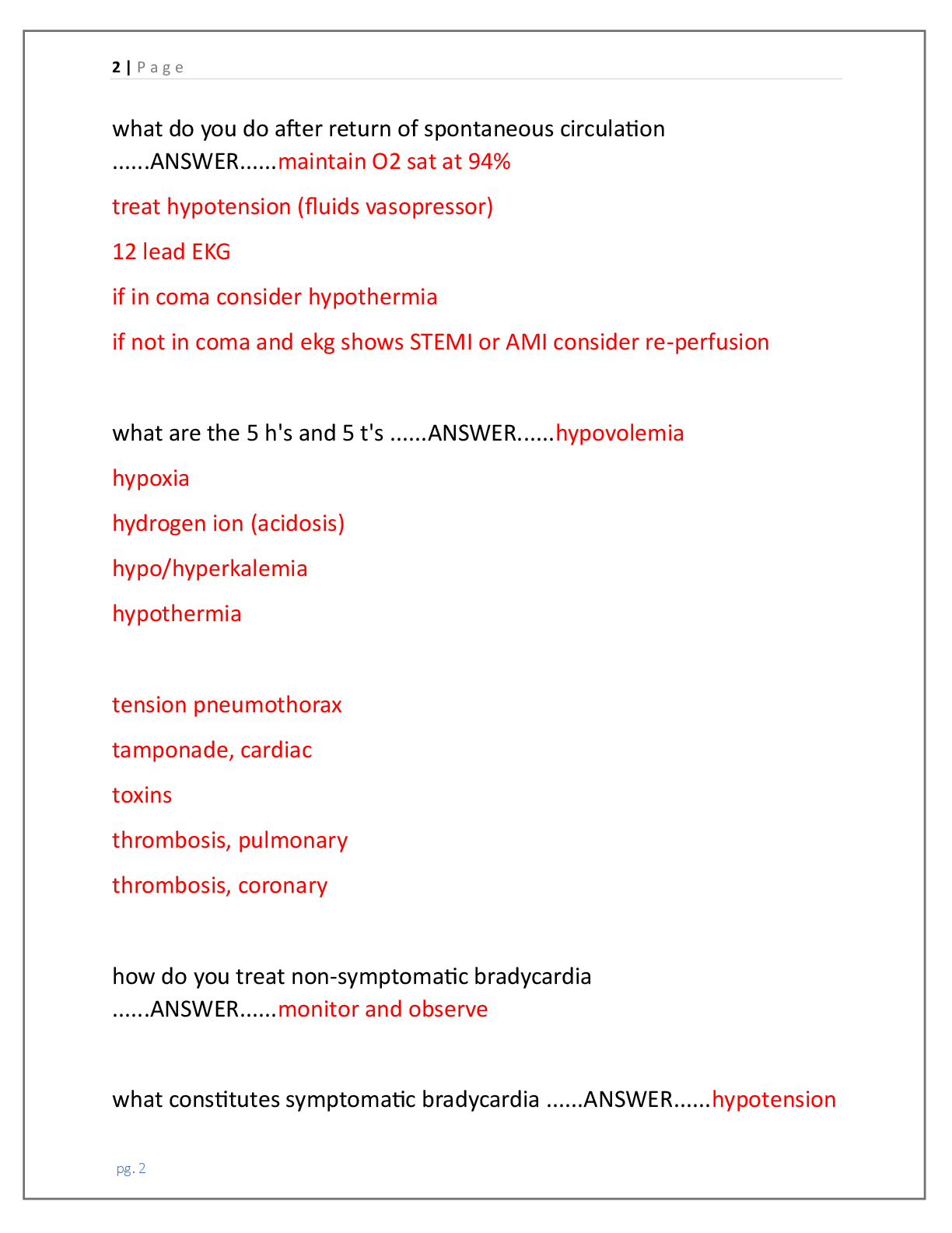 Preview page 2 of ACLS Heartcode EXAM (updated 2026) Questions &  Answers | Latest Already Graded A+ UPDATE 2026