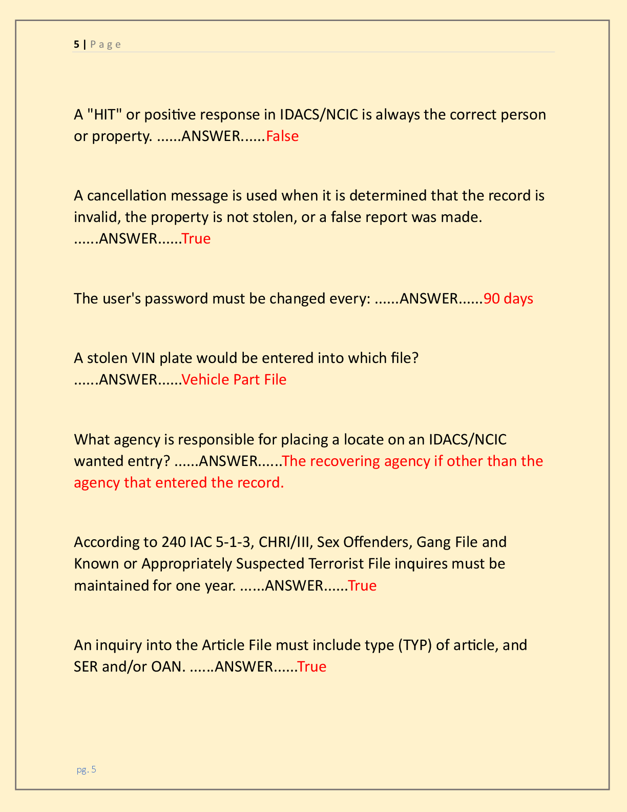 Preview page 4 of IDACS EXAM | COMPLETE QUESTIONS WITH 100%  GRADED EXPERT SOLUTIONS | 100% CORRECT | GET A+