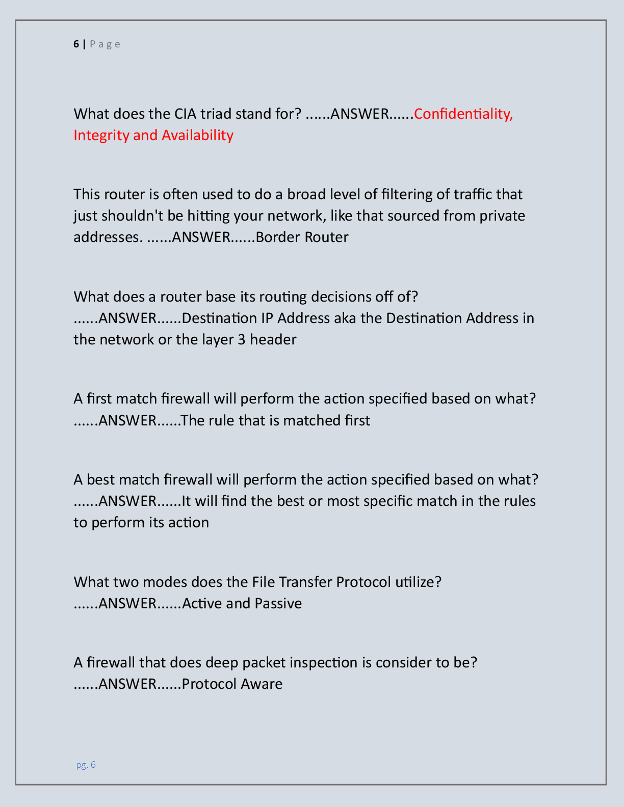 Preview page 6 of GSEC EXAM |COMPLETE QUESTIONS WITH 100%  GRADED EXPERT SOLUTIONS | 100% CORRECT | GET A+