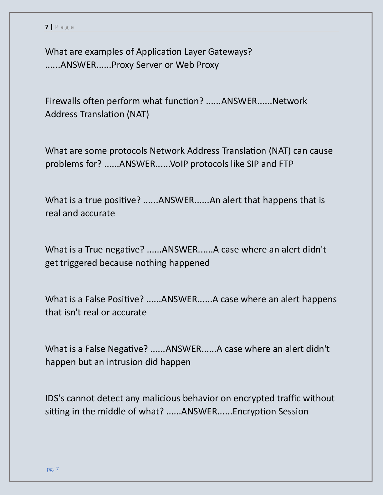 Preview page 7 of GSEC EXAM |COMPLETE QUESTIONS WITH 100%  GRADED EXPERT SOLUTIONS | 100% CORRECT | GET A+