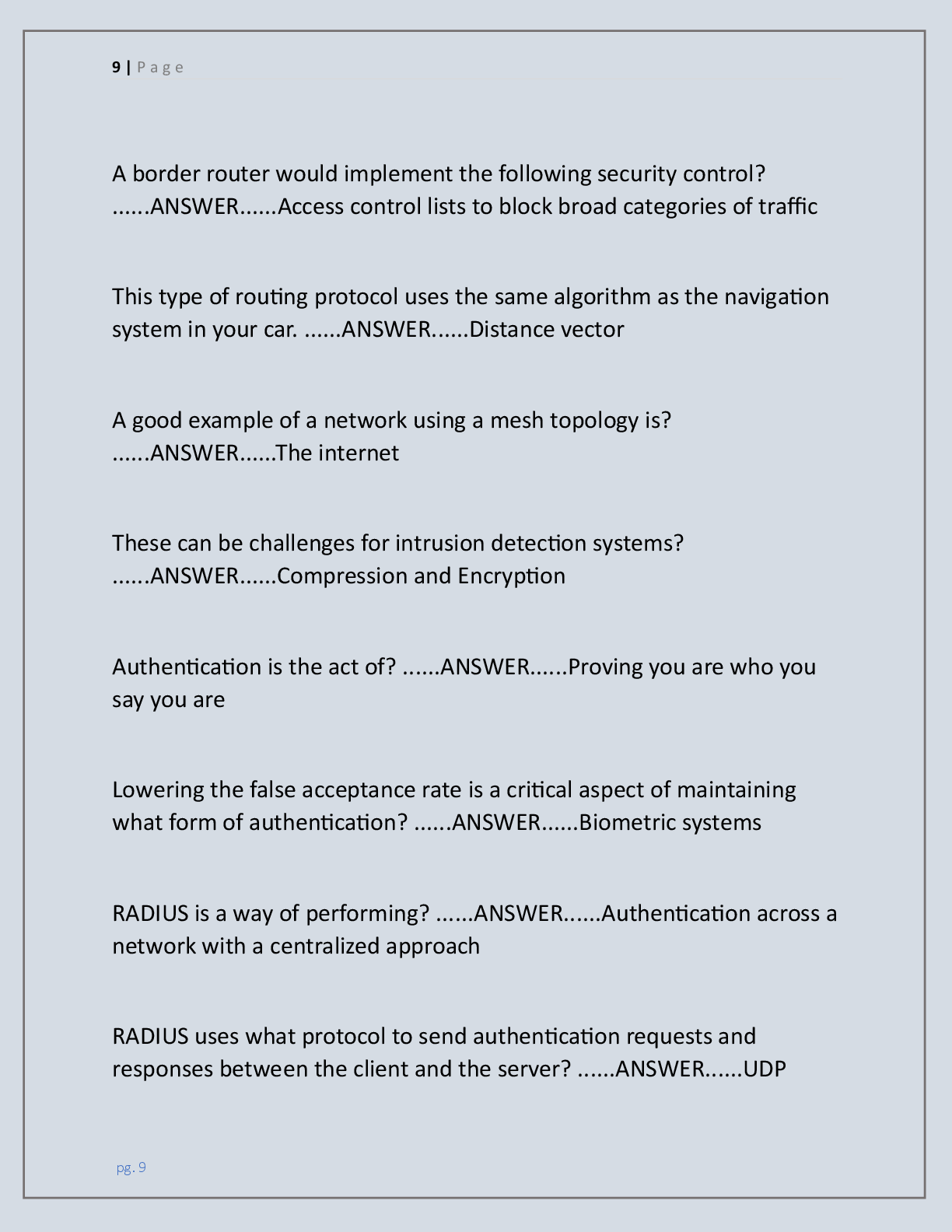 Preview page 9 of GSEC EXAM |COMPLETE QUESTIONS WITH 100%  GRADED EXPERT SOLUTIONS | 100% CORRECT | GET A+