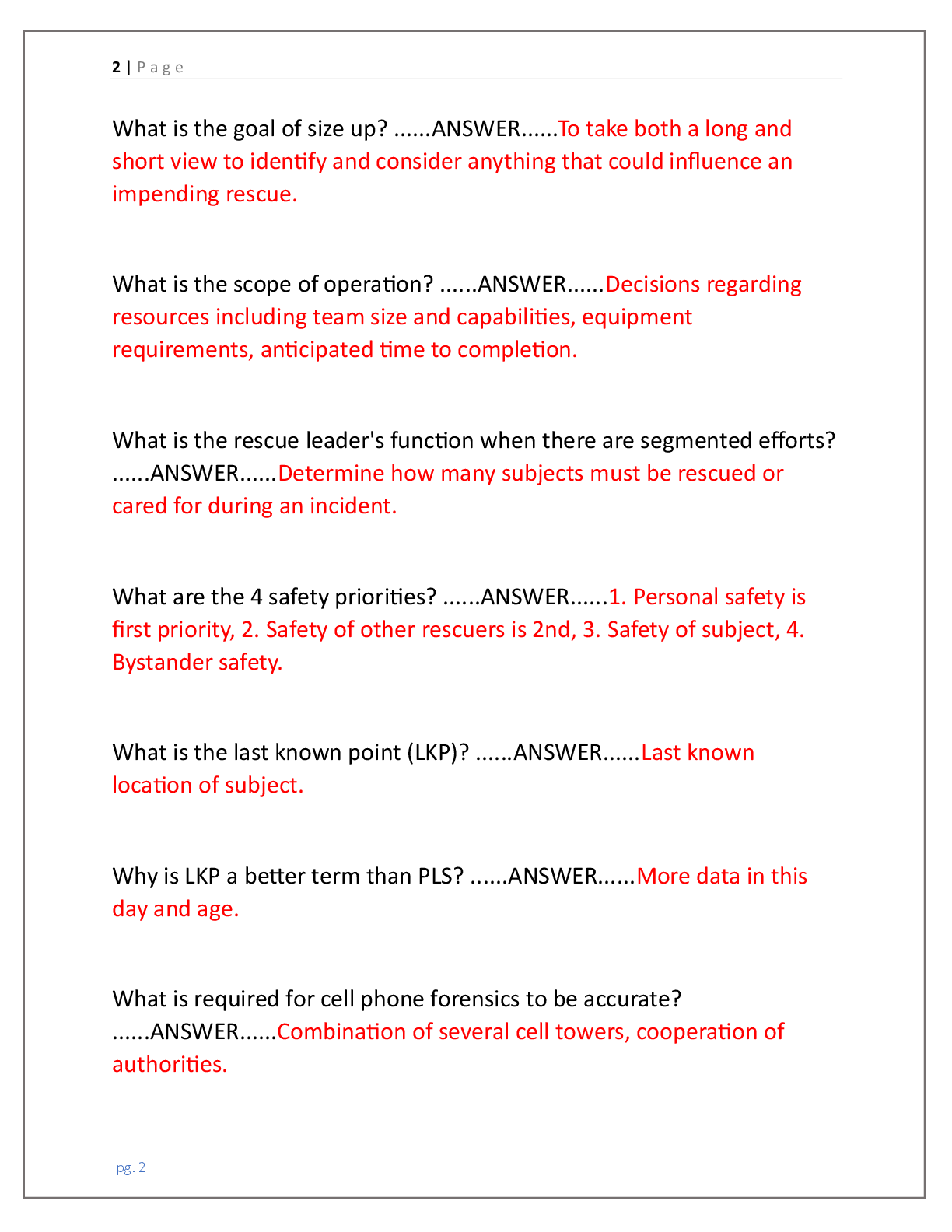 Preview page 2 of Rope rescue awareness and operations Exam  comprehensive questions fully solved & updated (Latest  Update 2026) UPDATE!!