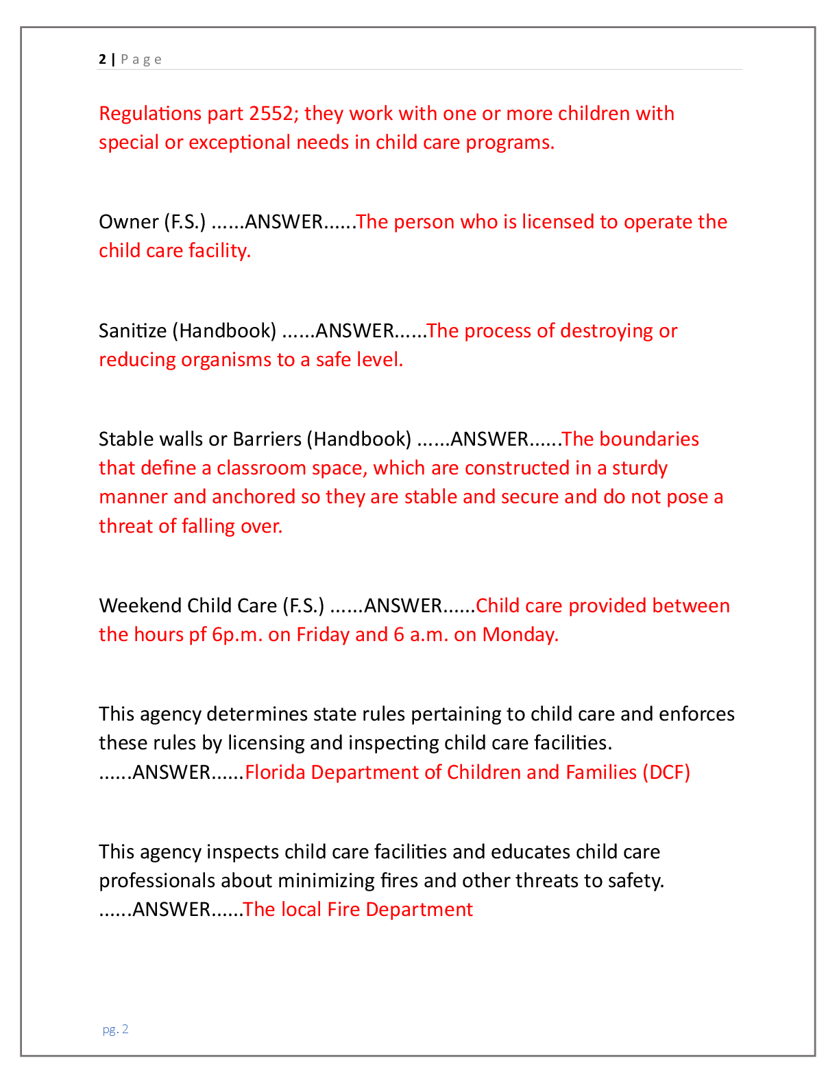 Preview page 2 of RNRF DCF Test EXAM fully solved & updated (latest  version verified for accuracy) (Questions + Answers)  Solved 100% Cor