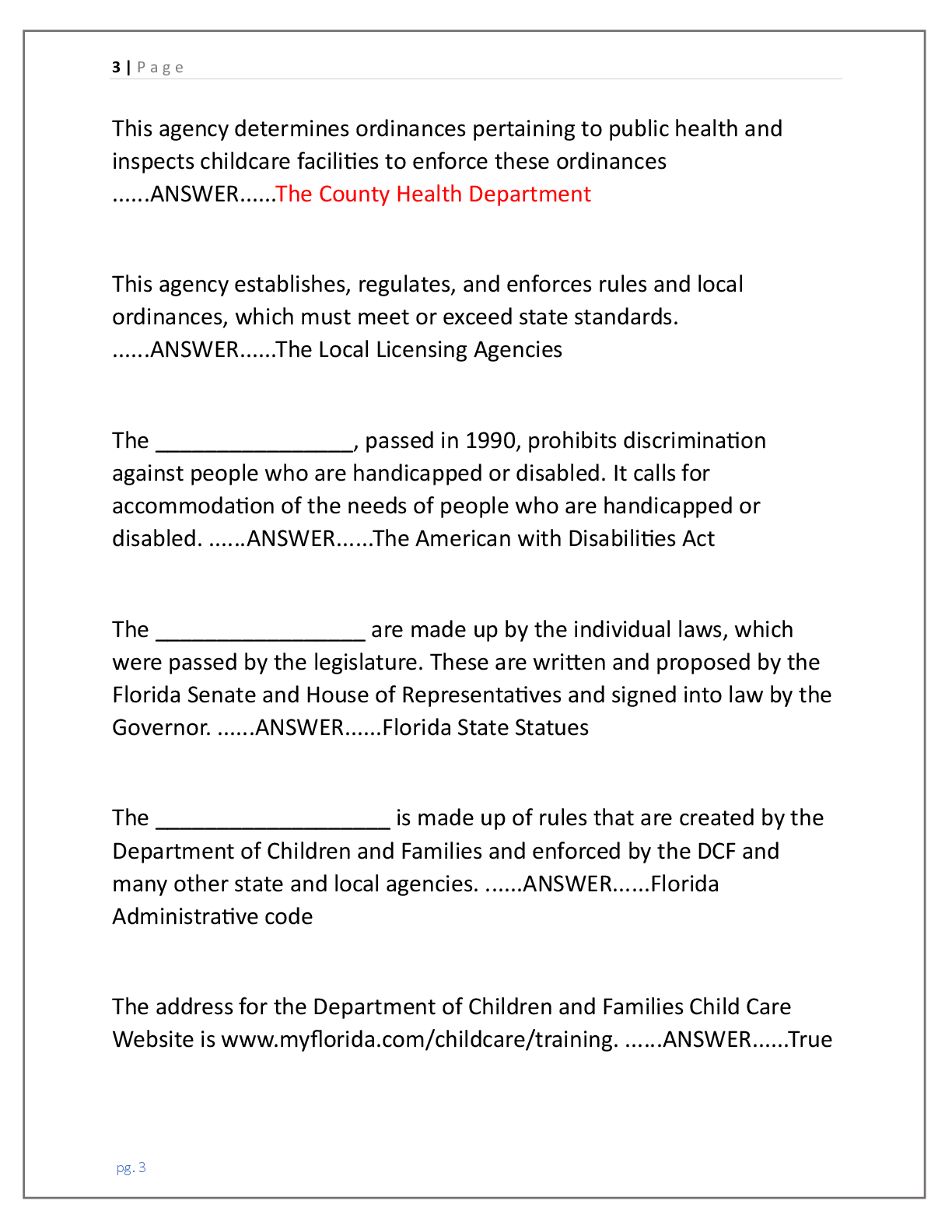Preview page 3 of RNRF DCF Test EXAM fully solved & updated (latest  version verified for accuracy) (Questions + Answers)  Solved 100% Cor