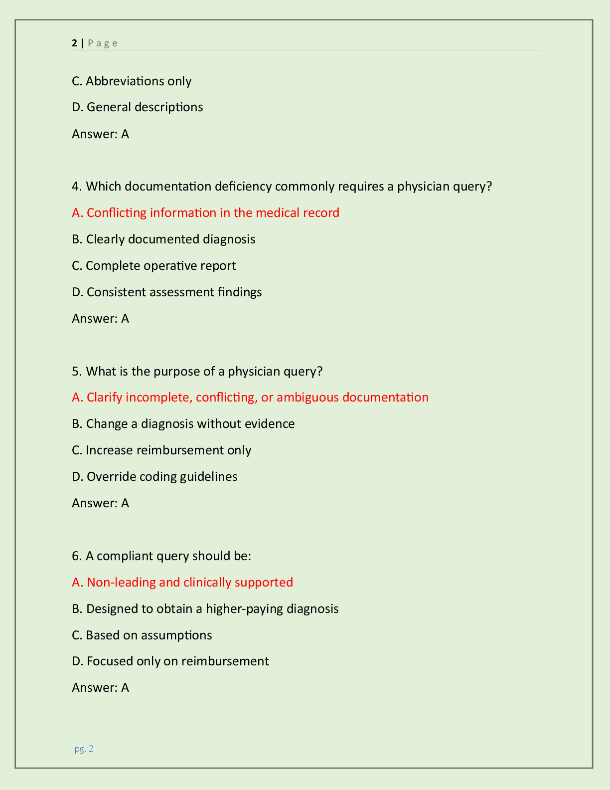 Preview page 2 of CDIP EXAM 2026 (CERTIFIED DOCUMENTATION  INTEGRITY PRACTITIONER) CONTAINS 200 QUESTIONS  AND CORRECT, DETAILED & VERIFIE