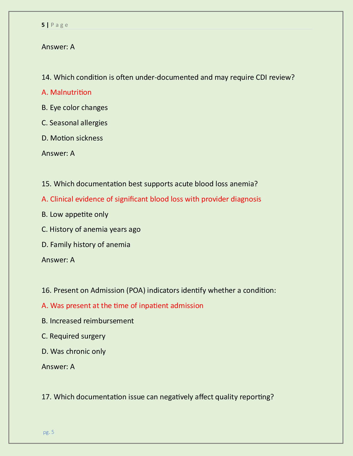 Preview page 5 of CDIP EXAM 2026 (CERTIFIED DOCUMENTATION  INTEGRITY PRACTITIONER) CONTAINS 200 QUESTIONS  AND CORRECT, DETAILED & VERIFIE