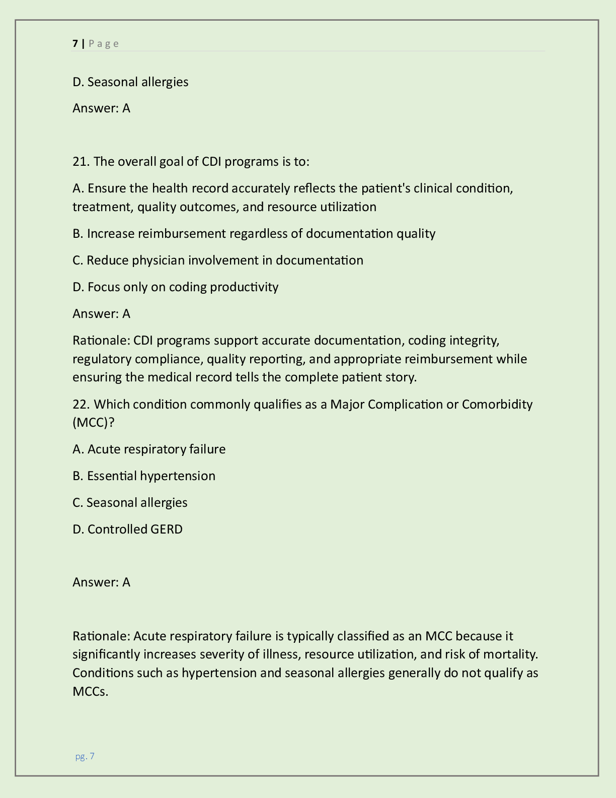 Preview page 7 of CDIP EXAM 2026 (CERTIFIED DOCUMENTATION  INTEGRITY PRACTITIONER) CONTAINS 200 QUESTIONS  AND CORRECT, DETAILED & VERIFIE