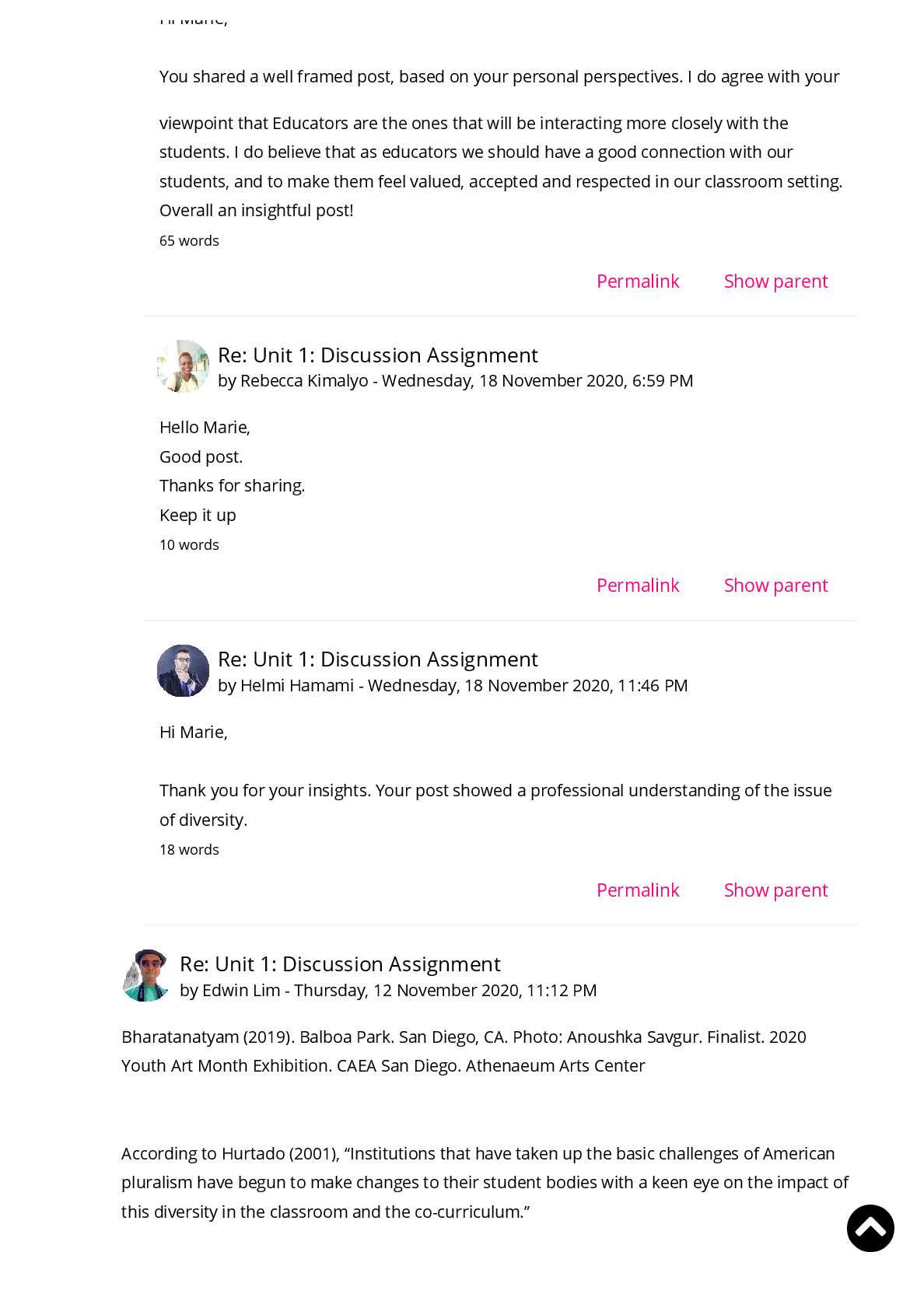 Preview page 3 of Why diversity in the classroom matters. | COMPILED DISCUSSION POSTS