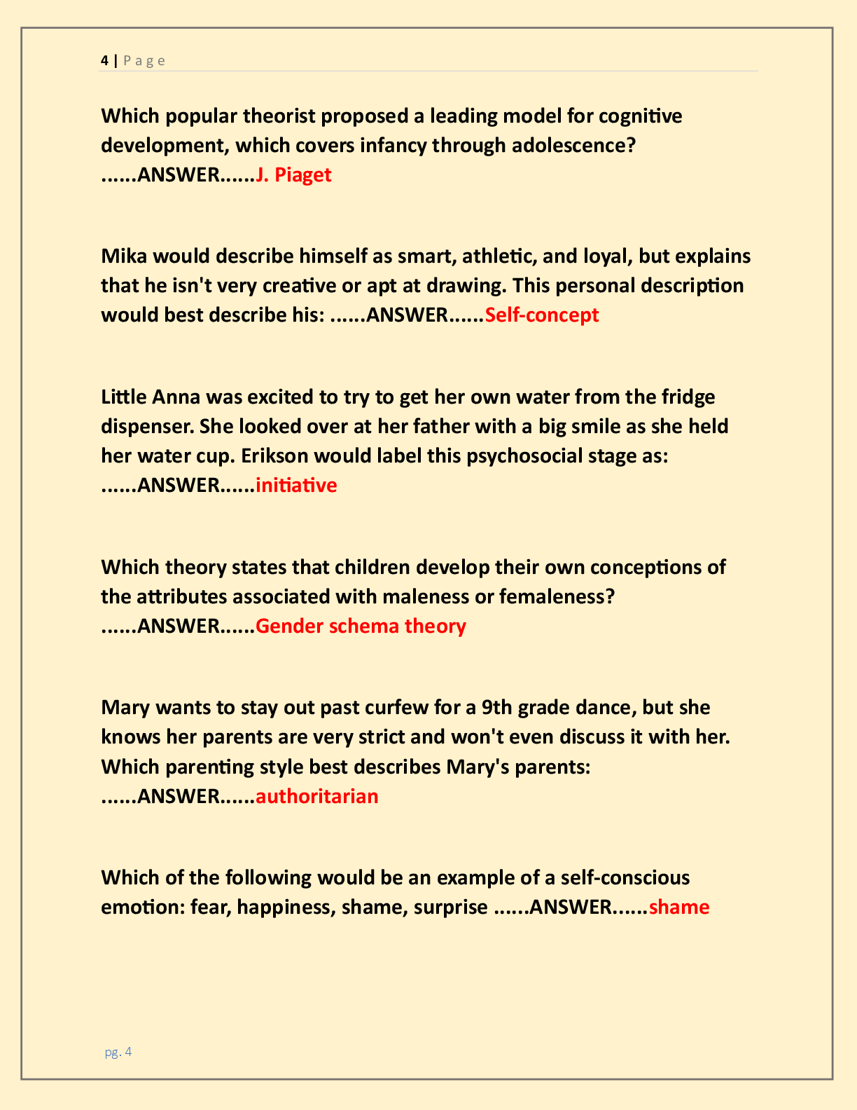 Preview page 4 of WGU D202 Human Growth and Development Exam  Study Guide 2026/2027 Latest Exam Update | Most  Tested Exam Questions with