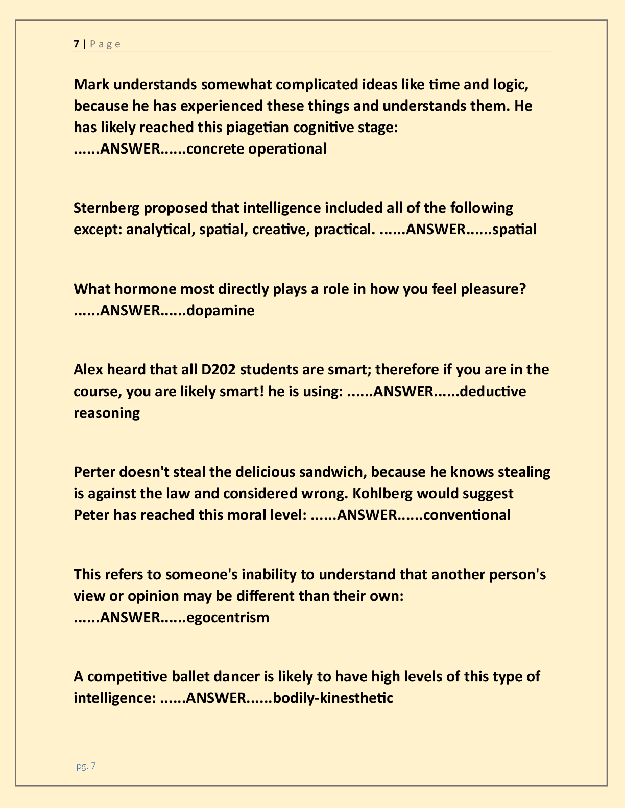Preview page 7 of WGU D202 Human Growth and Development Exam  Study Guide 2026/2027 Latest Exam Update | Most  Tested Exam Questions with
