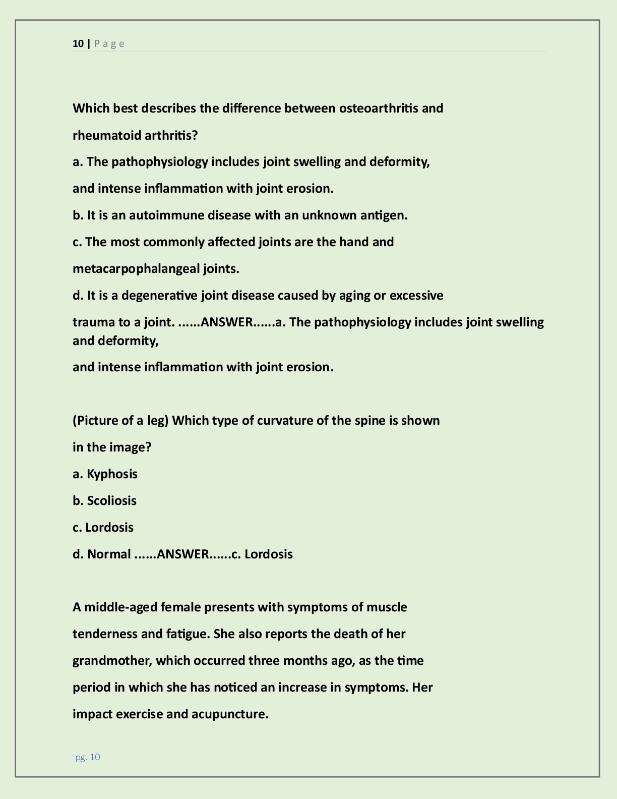 Preview page 10 of WGU D236 OBJECTIVE ASSESSMENT FINAL VERSION 2  /WGU D236 PATHOPHYSIOLOGY OA FINAL EXAM LATEST  2026/2027 ACTUAL EXAM WIT