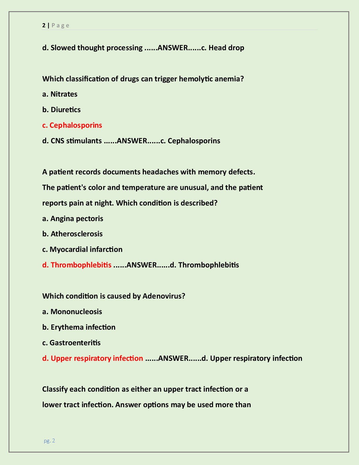 Preview page 2 of WGU D236 OBJECTIVE ASSESSMENT FINAL VERSION 2  /WGU D236 PATHOPHYSIOLOGY OA FINAL EXAM LATEST  2026/2027 ACTUAL EXAM WIT