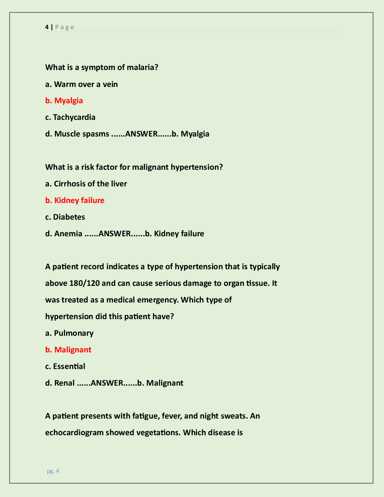 Preview page 4 of WGU D236 OBJECTIVE ASSESSMENT FINAL VERSION 2  /WGU D236 PATHOPHYSIOLOGY OA FINAL EXAM LATEST  2026/2027 ACTUAL EXAM WIT
