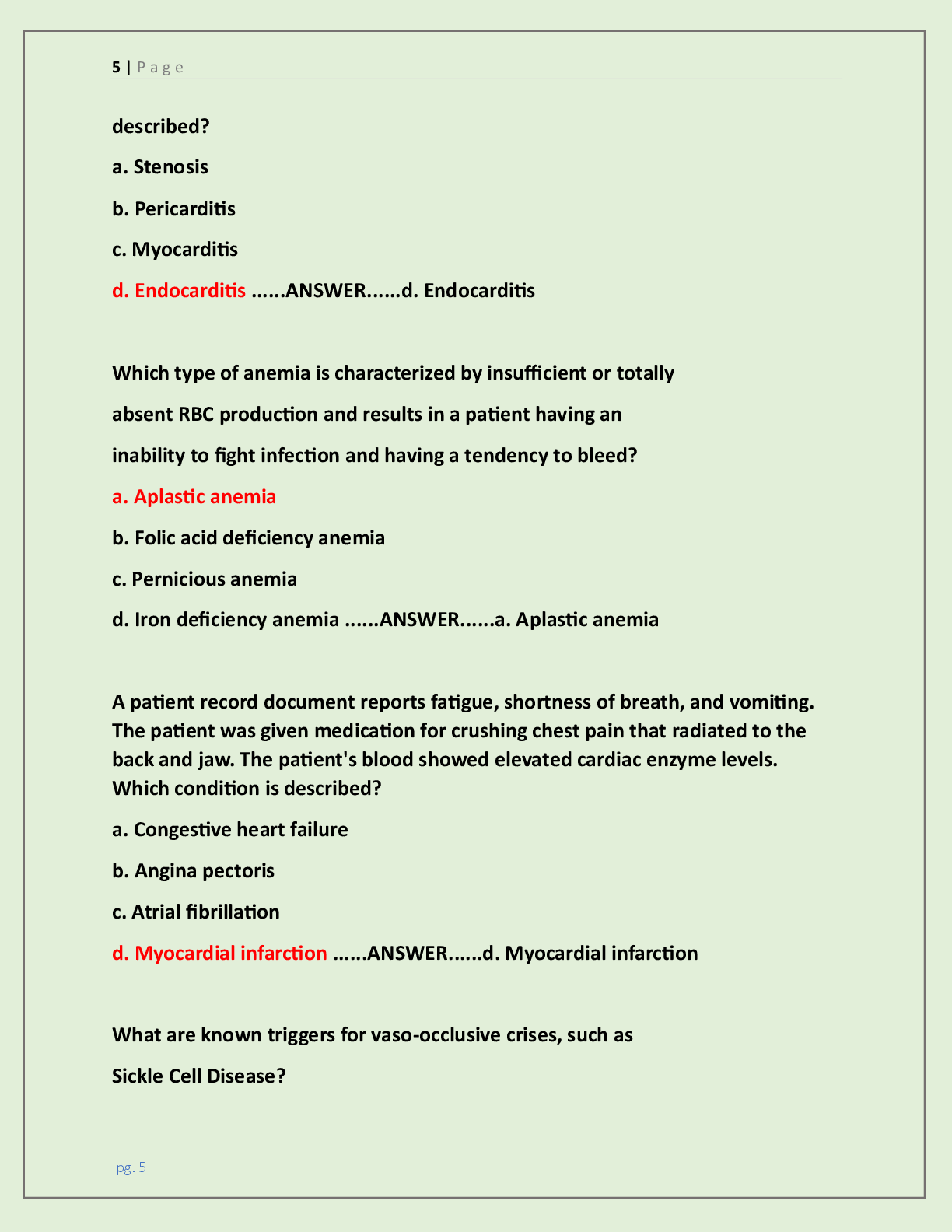 Preview page 5 of WGU D236 OBJECTIVE ASSESSMENT FINAL VERSION 2  /WGU D236 PATHOPHYSIOLOGY OA FINAL EXAM LATEST  2026/2027 ACTUAL EXAM WIT