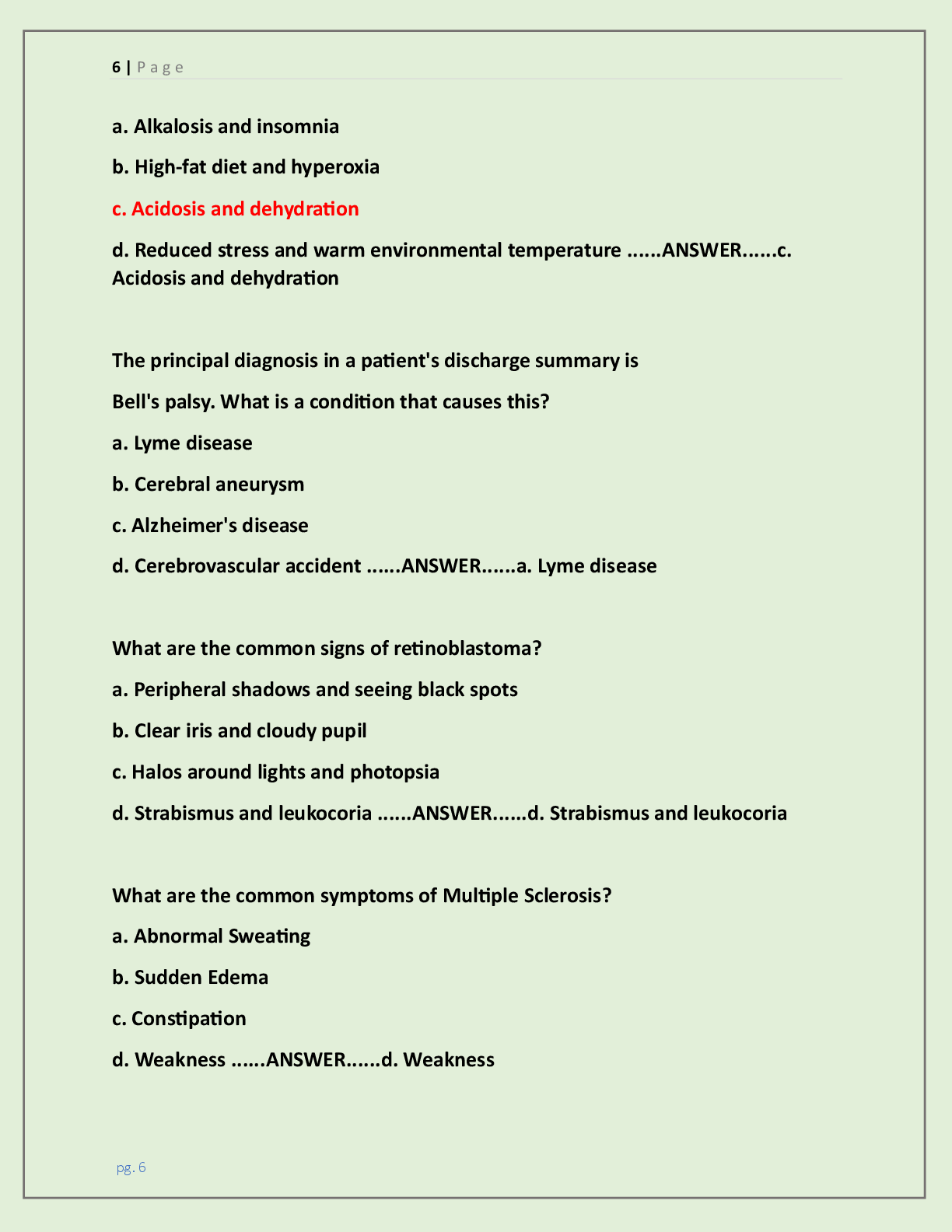 Preview page 6 of WGU D236 OBJECTIVE ASSESSMENT FINAL VERSION 2  /WGU D236 PATHOPHYSIOLOGY OA FINAL EXAM LATEST  2026/2027 ACTUAL EXAM WIT