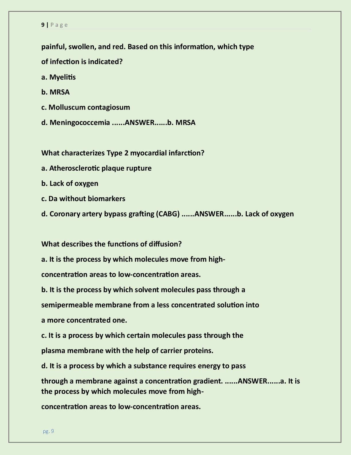 Preview page 9 of WGU D236 OBJECTIVE ASSESSMENT FINAL VERSION 2  /WGU D236 PATHOPHYSIOLOGY OA FINAL EXAM LATEST  2026/2027 ACTUAL EXAM WIT
